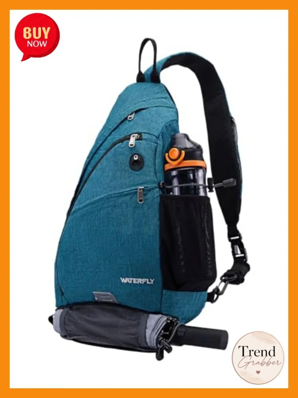 Nylon Sling Backpack Crossbody Shoulder Bag for Travel Hiking Cycling Daypack